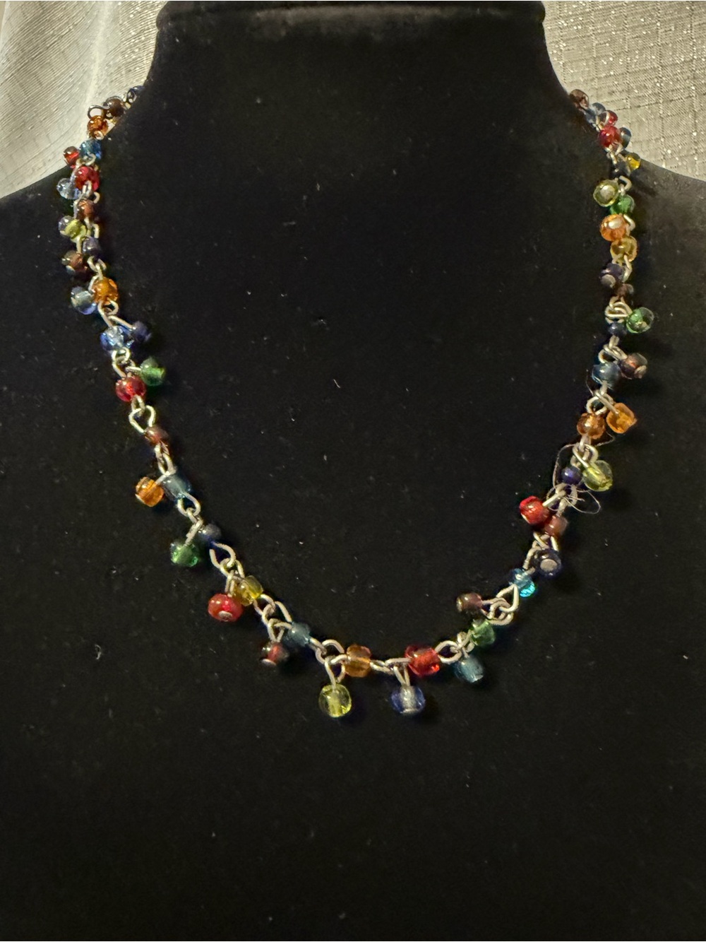 Multicolor Glass Bead Cluster Necklace - Women Jewelry